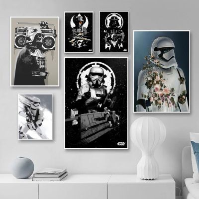 Dark และสีขาวทหารตลก Art ภาพวาดบนผ้าใบ Wall Art พิมพ์โปสเตอร์ภาพยนตร์ภาพจิตรกรรมฝาผนังสำหรับห้องนั่งเล่น Cuadros-S