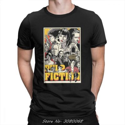 Vintage Pulp Fiction T Shirts Mia Wallace O-Neck Tees Male Printing Short Sleeved T-Shirts Cotton Summer Streetwear