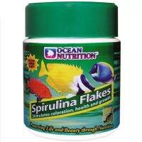 อาหารปลาทะเล ชนิดแผ่น สูตรสไปรูลิน่า เร่งสี เร่งโต  / OCEAN NUTRITION Spirulina Flakes Marine Fish Food