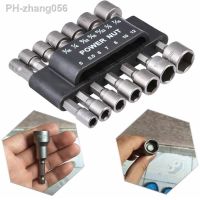 14pcs Power Nut Driver Drill Bit Set 5-12mm Hexagonal Shank Hex Nut Socket 1/4 quot; Screw Metric Driver Tool Set Adapter Drill Bit