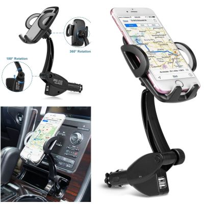 Universal Car Phone Holder Stand For Iphone X 8 7 Plussmart Phone Socket Car Mount Charger Dual Ports Usb