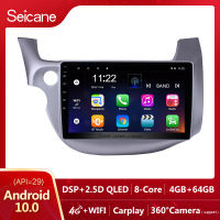 Seicane - 10.1 inch QLED หน้าจอสัมผัส Android 10.0 วิทยุรถยนต์ GPS โฮสต์ 2007 2008 2009 2010 2011 2012 2013 HONDA FIT JAZZ 2Din เล่นมัลติมีเดียสนับสนุน SWC แบ่งหน้าจอ Netflix Playstore วัด