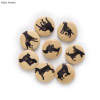 50pcs Cute Dog Printing Round Wood buttons Sewing Scrapbook Clothing Gifts Crafts Handwork Accessories  15mm Haberdashery