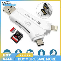 4 In 1 Iphone/micro Usb/usb Type-C/ Usb SD การ์ดรีดเดอร์สำหรับ iPhone iPad Mac และ Android SD และ Micro SD, PC