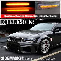 กระพริบ LED เลี้ยวไฟเลี้ยวด้านข้างสำหรับ BMW 7 Series E65 E66 E67 E68 2001-2008แบบไดนามิกไหลลำดับไฟแสดงสถานะ