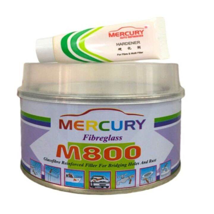 MERCURY M800 FIBREGLASS WITH HARDENER (280G) / FIBRE COMPOUND / CAR
