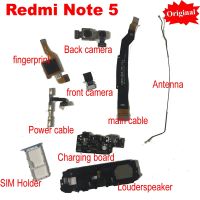 Asli USB Pengisian Papan Power FLEX Kabel Depan Utama Kamera Belakang untuk Xiaomi Redmi Note 5 Loudspeaker Sidik Jari