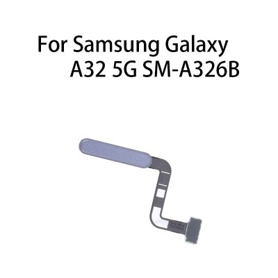 ปุ่มหน้าแรกลายนิ้วมือ เซนเซอร์ สายดิ้นสําหรับ Samsung Galaxy A32 5G SM-A326B