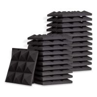 24 Pcs Acoustic Foam Panel-Pyramid Studio Wedge Tile-for Independent Treatment of Walls and Ceilings,5X 30X 30cm