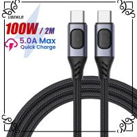 UBEWLB แล็ปท็อป ชิป emarker 5A 20V Pd 100W สายดาต้า สาย USB Type C ชาร์จได้อย่างรวดเร็ว