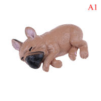 Huhe French Bulldog ตุ๊กตาของเล่นโมเดลพีวีซีตัวตุ๊กตาแอคชั่นสุนัขง่วงนอนของขวัญเด็ก