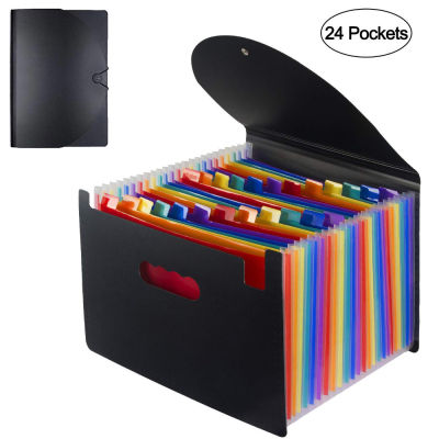 Expanding A4 for File Holder Office Supplies Plastic Rainbows Organizer A4 Letter Size Portable Documents Holder Desk Storage