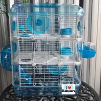 Blue Crystal Castle Hamster Cage กรงหนูแฮมสเตอร์ 3 ชั้น (สีฟ้าใส)