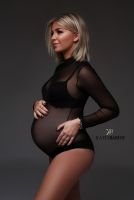 【DT】hot！ Maternity Photoshoot Bodysuit Mesh Soft Fabric Pregnancy Woman Stretch Top for Photo Shoot