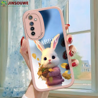 เคสมือถือ Jinsouwe สำหรับ Realme 6 Realme6เคส Realm6สำหรับเด็กผู้หญิงลายการ์ตูนกระต่ายปกหนังคลุมเต็ม