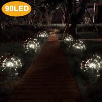 【❉HOT SALE❉】 sdis shop ไฟกลางแจ้ง Led แท่งพื้นพลังงานแสงอาทิตย์ดอกแดนดิไลออน90/120/150 Led สำหรับสวนสนามหญ้าโคมไฟตกแต่งสวนวันหยุด