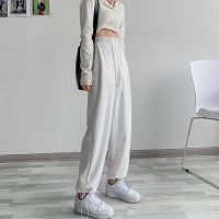 Korean Style Loose Long Casaul Uni Pants Women Men Street Fashions Wide Leg Sportpants