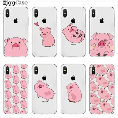 Cartoon Pig Case For iPhone X XR XS MAX 8 7 Plus 6 S SE Case clear Soft silicone phone skin Coque For iPhone 14 11 12 13 Pro Max
