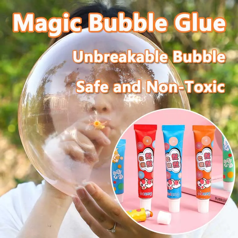 Safe Magic Bubble Glue Toy Blowing Colorful Bubble Ball Plastic Balloon EYE