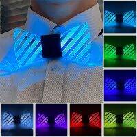 Hot Sales Acrylic Flashing Party Decor Gentlemen LED Neon Bow Tie Glowing EL Wire Tie For Wedding Decoration Party Supplies