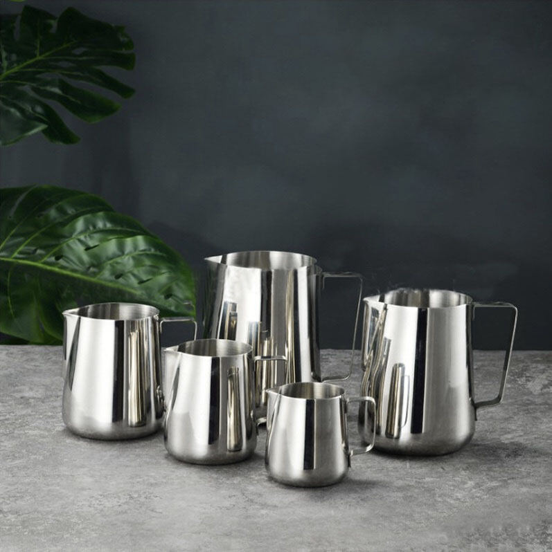 Milk Frothing Jug Espresso Stainless Steel Latte Coffee Cup Foam Container B 