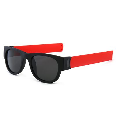 Vintage Folding Sunglasses Women Slappable Sun Glasses for Male Sport Wristband Fold Shades Eyewear Polarized Wrist Sunglasses