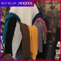 MOQOOL เสื้อยืดแขนยาวสำหรับผู้ชาย,เสื้อยืดแฟชั่นเนื้อบางใส่ในฤดูร้อนสีขาวทรงหลวมและหล่อเทรนด์ชั้นในเทรนด์2022