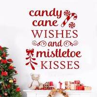 [COD] Cane Wishes and Mistletoe Kisses Wall Decal Office Window Door Sticker LL2209