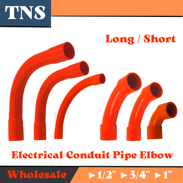 PVC Orange Electrical Conduit Pipe Elbow 1/2" ,3/4" ,1" Short / Long