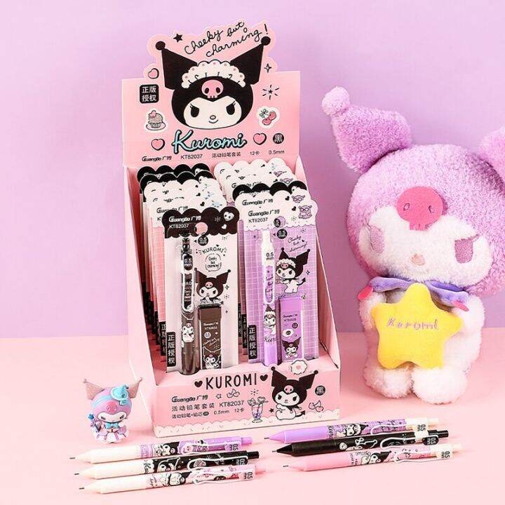 12Pcs New Sanrio Kuromi Automatic Pencil Set With Lead Core Cartoon ...