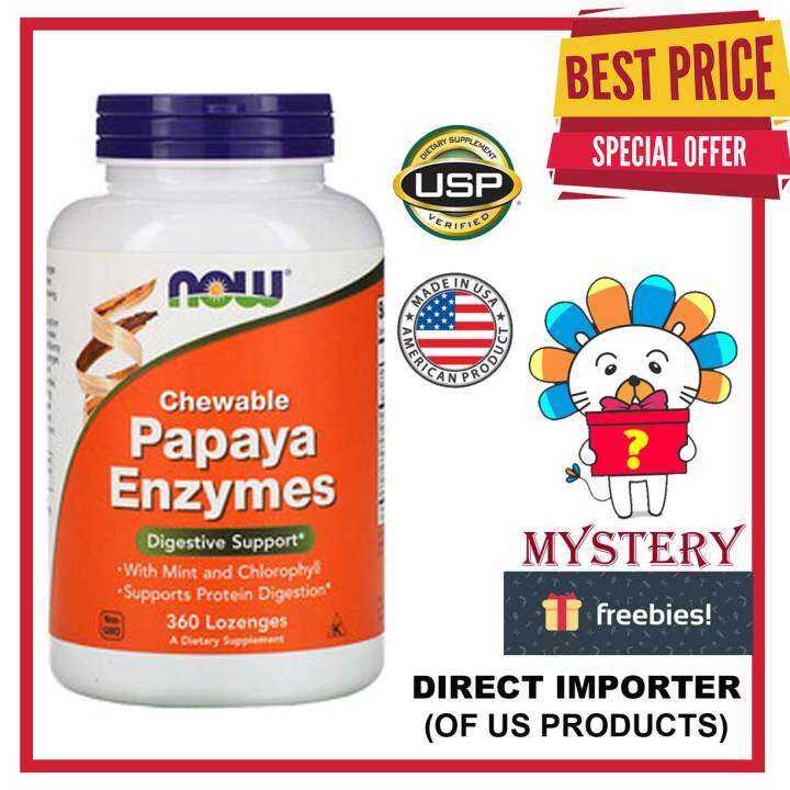 Now Papaya Enzymes | Chewable 360 Lozenges | Lazada PH