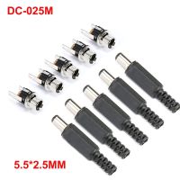 △ 10 PCS 5.5x2.5mm DC Power Supply Male Plug Connector DC-025M Female Metal Panel Mount Socket Jack Plug DC Connectors