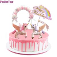 【CW】▤卍  4Pcs/Set Unicorn arch Happy Birthday Kids cake Wedding decor