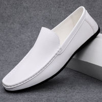 Genuine Leather Mens Leather Cal Shoes Fashion Soft Noodle Men Loafers Spring Autumn Loafers Comfortable Male Business shoes