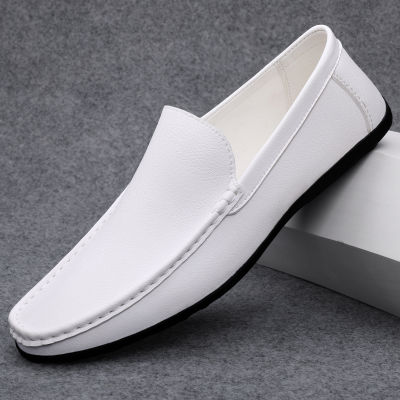 Genuine Leather Mens Leather Casual Shoes Fashion Soft Noodle Men Loafers Spring Autumn Loafers Comfortable Male Business shoes