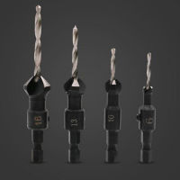 Sun 4pcs 3/3.5/4/4.5mm HEX Quick change Shank Countersink Tapered Drill bits