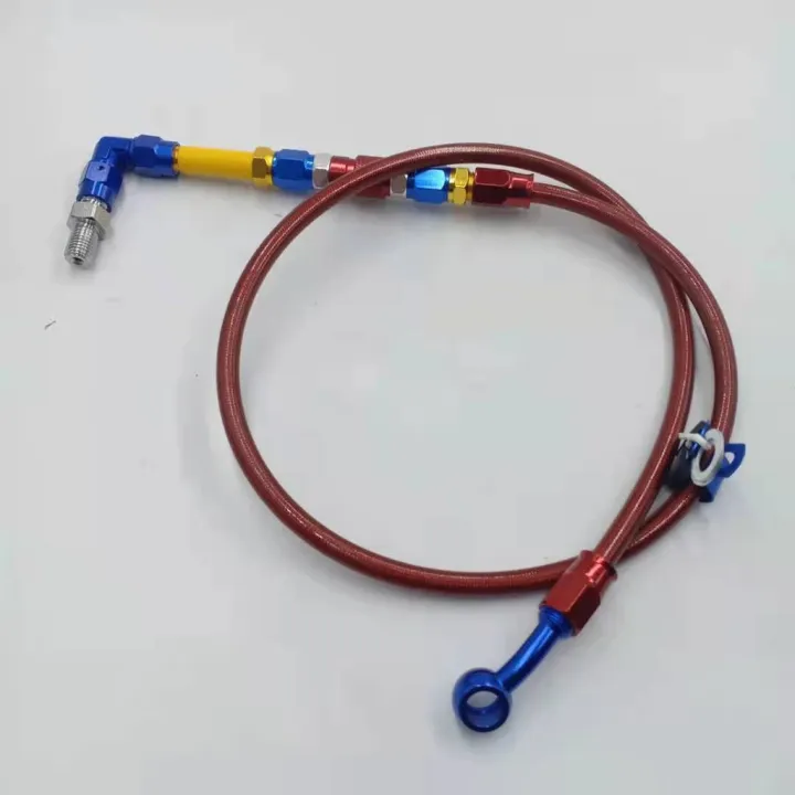 Hydraulik Bremsschlauch Motorrad - AN3 Edelstahl Geflecht Blau 700mm