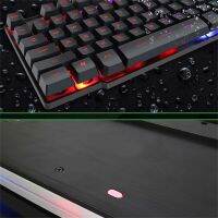 ชุดแป้นพิมพ์และเมาส์ Mua ชุดไฟ RGB Backlit เล่นเกม104ปุ่มที่ออกแบบตามหลักสรีรศาสตร์ชุดอุปกรณ์เล่นเกม Muis สำหรับแล็ปท็อป