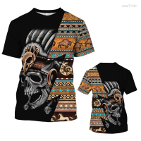 2023 NEW Casual T-shirt Short Sleeve Round Neck Skull 3d Print Hip Hop Style Harajuku Extra Large Summer Mens Wear Size：s-5xl