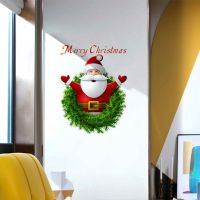 Santa Claus Merry Christmas Wall Sticker For Christmas Festival Decoration Living Room Home Window Glass Door New Year Poster Vinyl Flooring