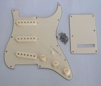 KR- Aged White ST  SSS Pickguard with Aged White Pickup Covers Knobs Tip