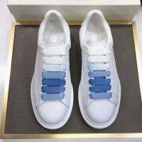 2023 new Alexander McQueen Luxury White Blue Laces Sneaker Shoes For Women Men