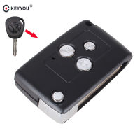 KEYYOU 10PCS เปลี่ยนดัดแปลงพลิกพับรถ Remote Key Shell สำหรับ Lada 3ปุ่ม Auto Blank Key Case Uncut Blade Fob Cover