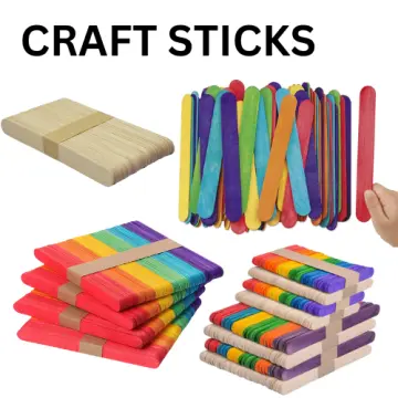 ice Cream sticks craft sticks popsicle sticks DIY crafts wooden sticks for  kids 50 pcs pack