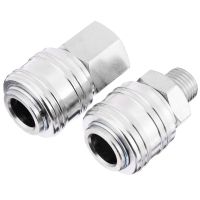 6pcs 1/4 quot; BSP Euro Air Hose Compressor Fittings Quick Release Male/Femal Quick Connector High Strength