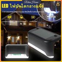 ไฟติดบันได ติดกำแพงหน้าบ้าน รั้วบ้าน เพิ่มความสวยงาม ไฟเหลือง Solar Light 2 LED ไฟปักสนาม พลังงานแสงอาทิตย์โซล่าเซลล์【RelaxHome】