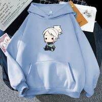 {Match maker}}ตลกอะนิเมะเกมยิง Valorant Kawaii Jett Hoodies กราฟิกฮาราจูกุการ์ตูนฤดูหนาวลำลองแขนยาว Pullvoer เสื้อยืด