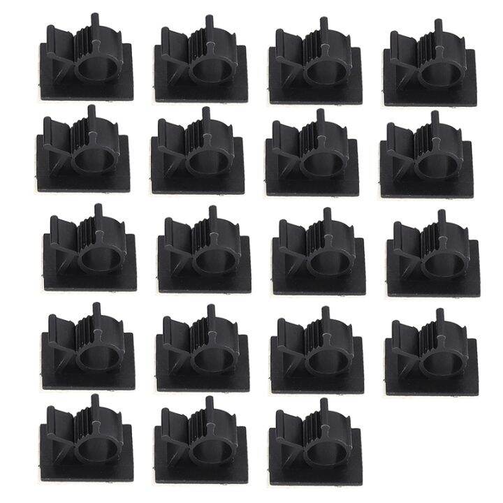 20Pcs Black Adjustable Plastic Cable Clamps Self Adhesive Car Cable