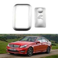 “:{ 1ชิ้นกรอบตกแต่งลำต้นด้านหลังเคสคลุมปุ่ม ABS สำหรับ Mercedes-Benz C W204 S204สีเงินคุณภาพสูงชิ้นส่วนภายในรถ