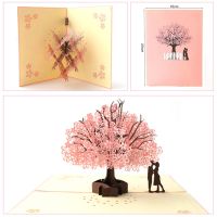 3D pop up card wedding cherry tree Invitation Card Valentine 39;s day anniversary greeting card handmade greeting card gift